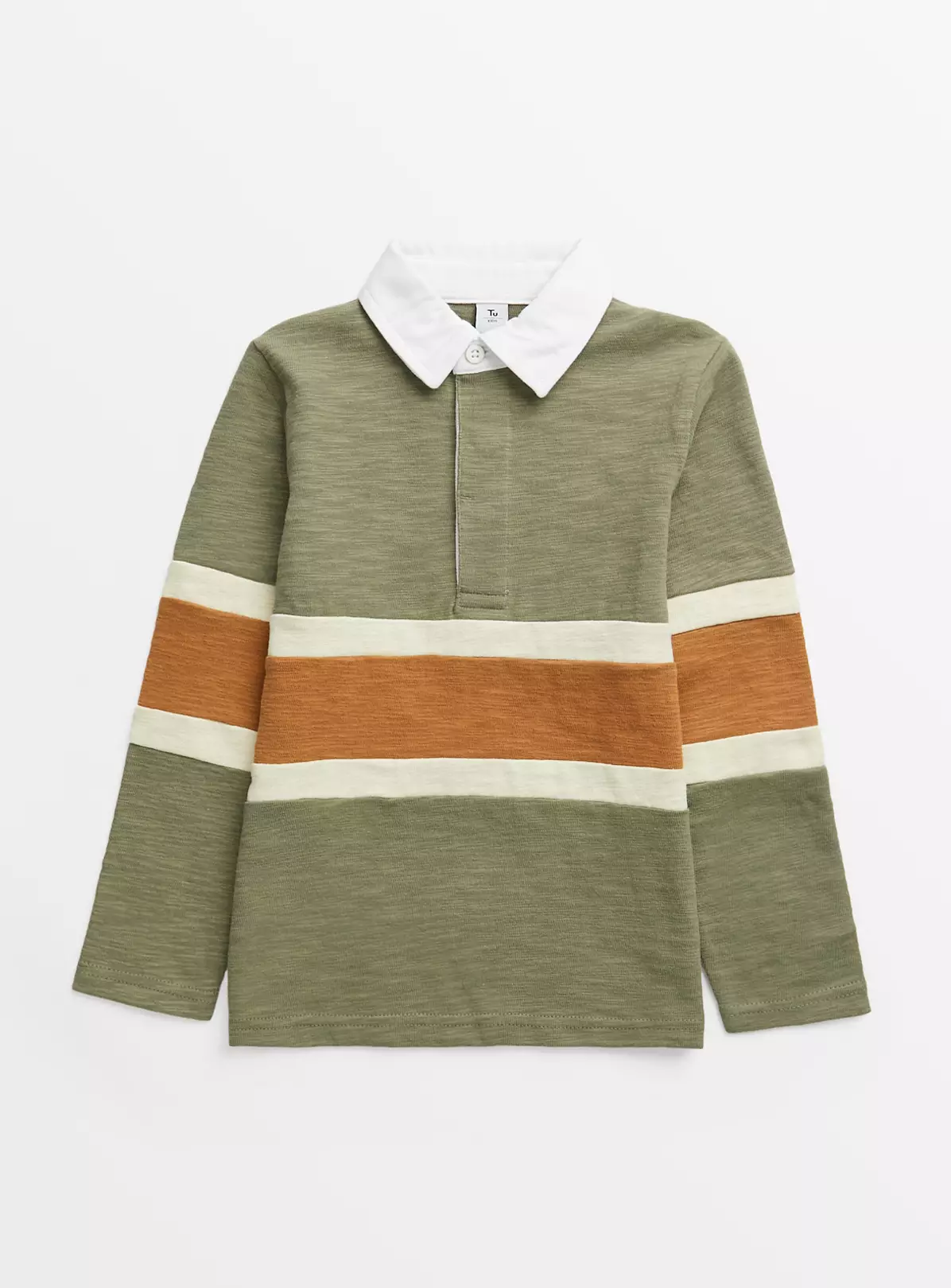 Neutral Colour Block Rugby Shirt 11 Years 4 Neutral Colour Block Rugby Shirt 11 Years - Image 2