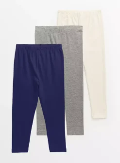 Navy, Grey & Cream Leggings 3 Pack 13 Years