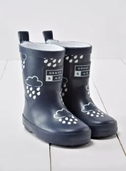 GRASS & AIR Kids Navy Colour Revealing Wellies 5 Infant -Hush Puppies Clothing Sale tuc143228926 Navy R Z001A