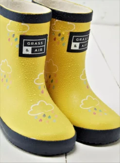 GRASS & AIR Kids Yellow Colour Changing Wellies 4 Infant -Hush Puppies Clothing Sale tuc143229321 Yellow R Z003A