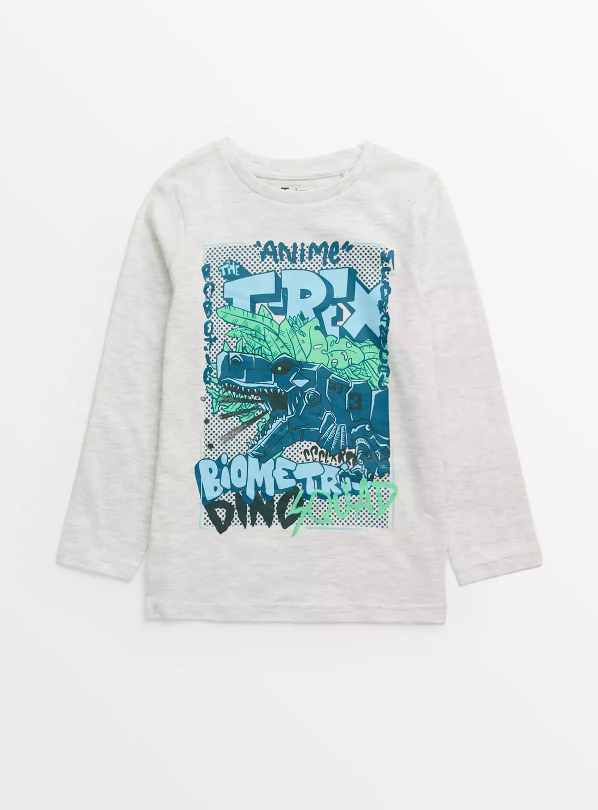 Grey Dino Anime Graphic T-Shirt 3 Years 4 Grey Dino Anime Graphic T-Shirt 3 Years - Image 2