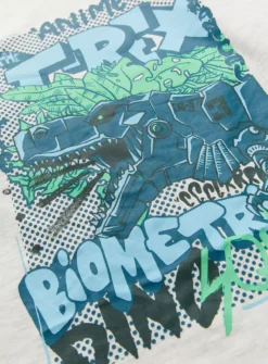 Grey Dino Anime Graphic T-Shirt 3 Years