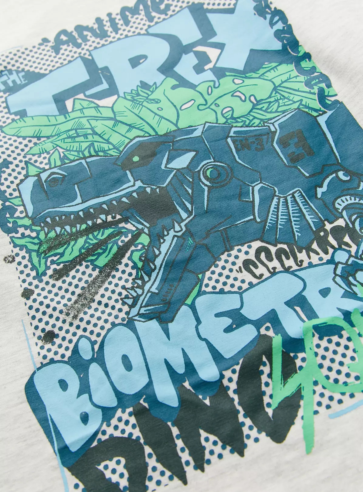 Grey Dino Anime Graphic T-Shirt 3 Years 3 Grey Dino Anime Graphic T-Shirt 3 Years