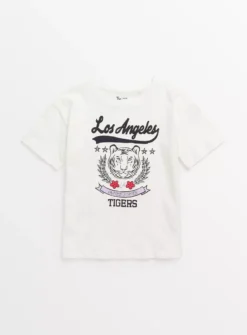 White Los Angeles Graphic Print T-Shirt 8 Years -Hush Puppies Clothing Sale tuc143238921 White R Z001A