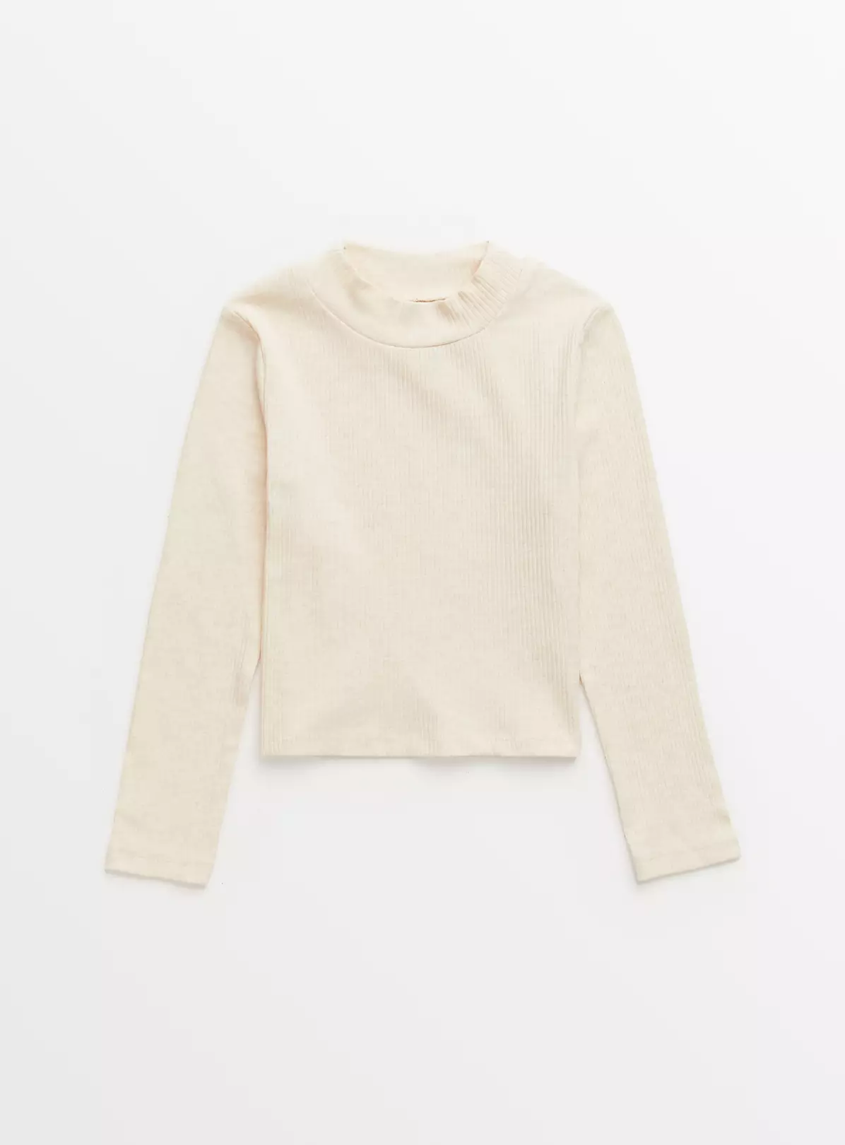 Oatmeal Ribbed High Neck Cropped Top 9 Years 3 Oatmeal Ribbed High Neck Cropped Top 9 Years