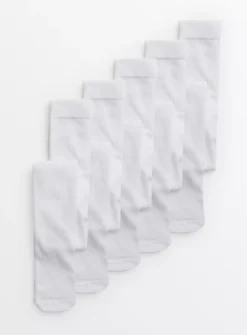 White Cotton-Rich Seamless Toe Tights 5 Pack 3-4 Years