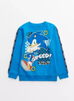 Sonic The Hedgehog Blue Graphic Sweatshirt 7 Years -Hush Puppies Clothing Sale tuc143289024 Blue R Z001A