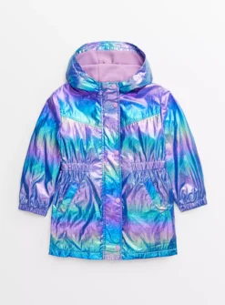 Iridescent Ombre Longline Mac Coat 3-4 Years