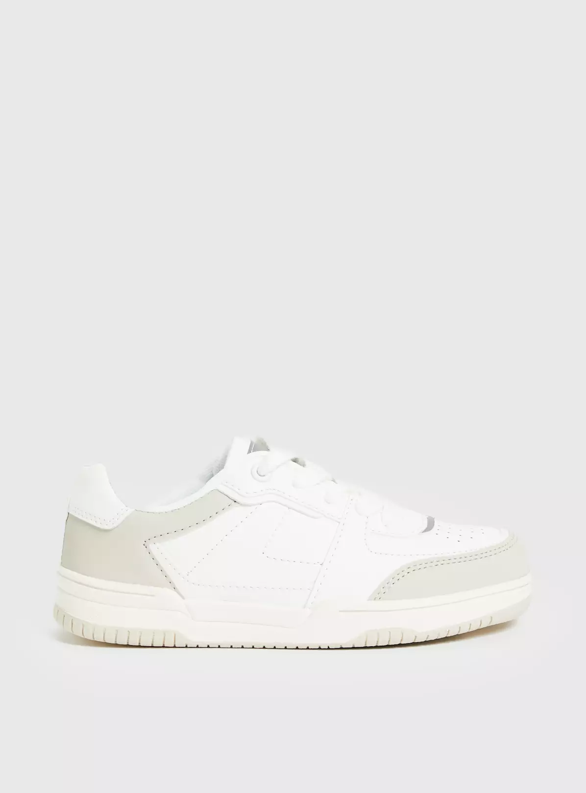 White Retro Lace Up Trainers 1 3 White Retro Lace Up Trainers 1