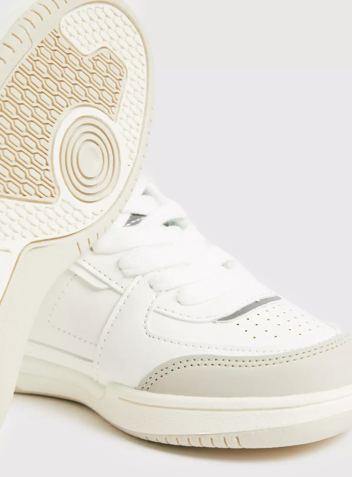 White Retro Lace Up Trainers 1 4 White Retro Lace Up Trainers 1 - Image 2