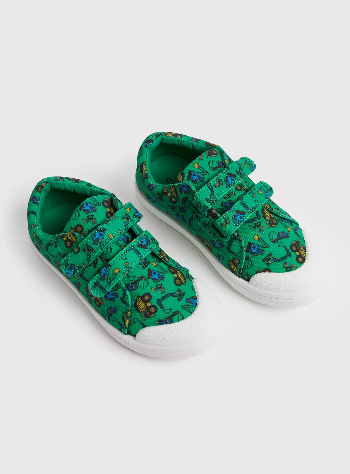 Green Digger Print Twin Strap Canvas Trainers 5 Infant 4 Green Digger Print Twin Strap Canvas Trainers 5 Infant - Image 2