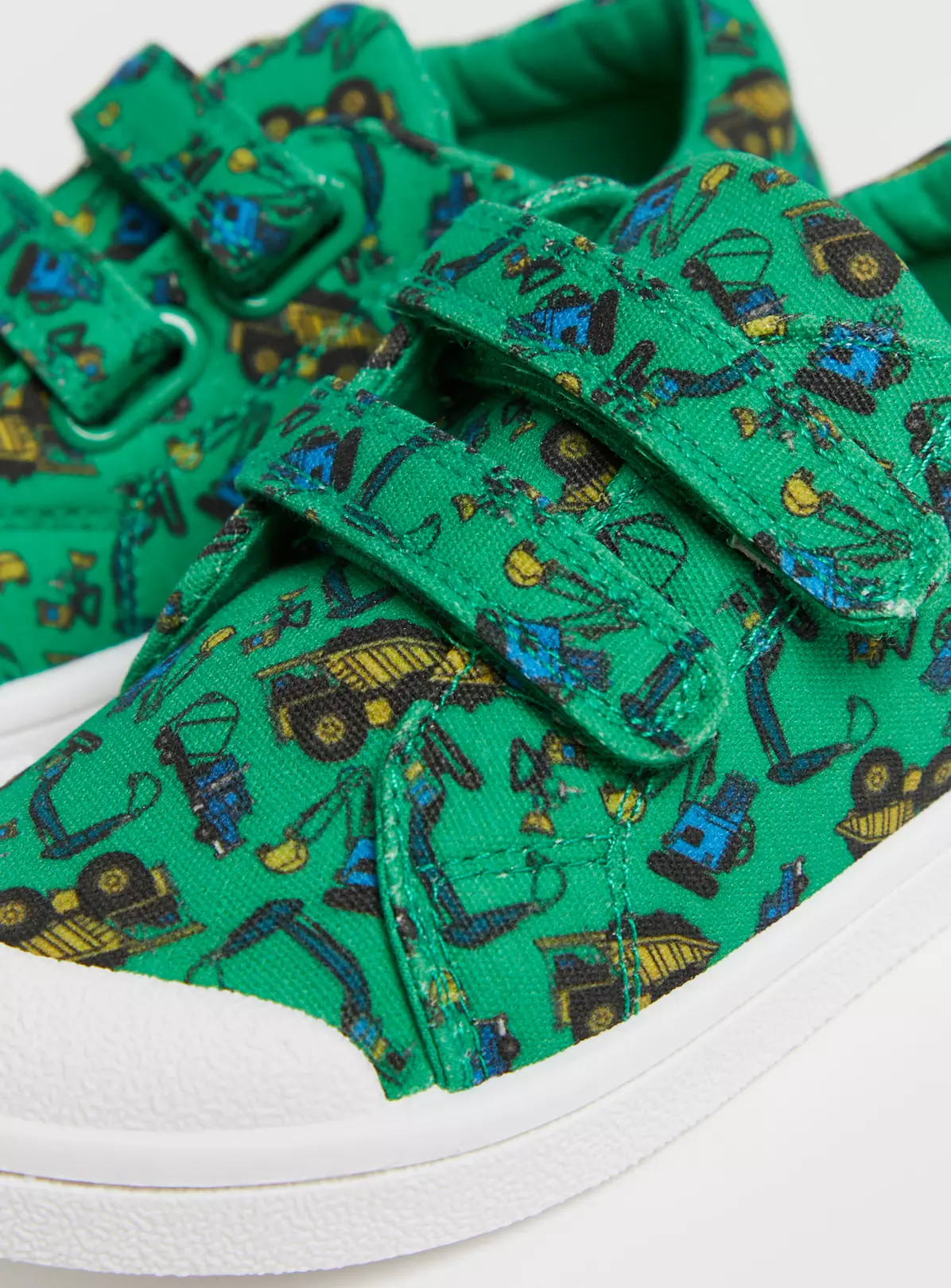 Green Digger Print Twin Strap Canvas Trainers 5 Infant 5 Green Digger Print Twin Strap Canvas Trainers 5 Infant - Image 3