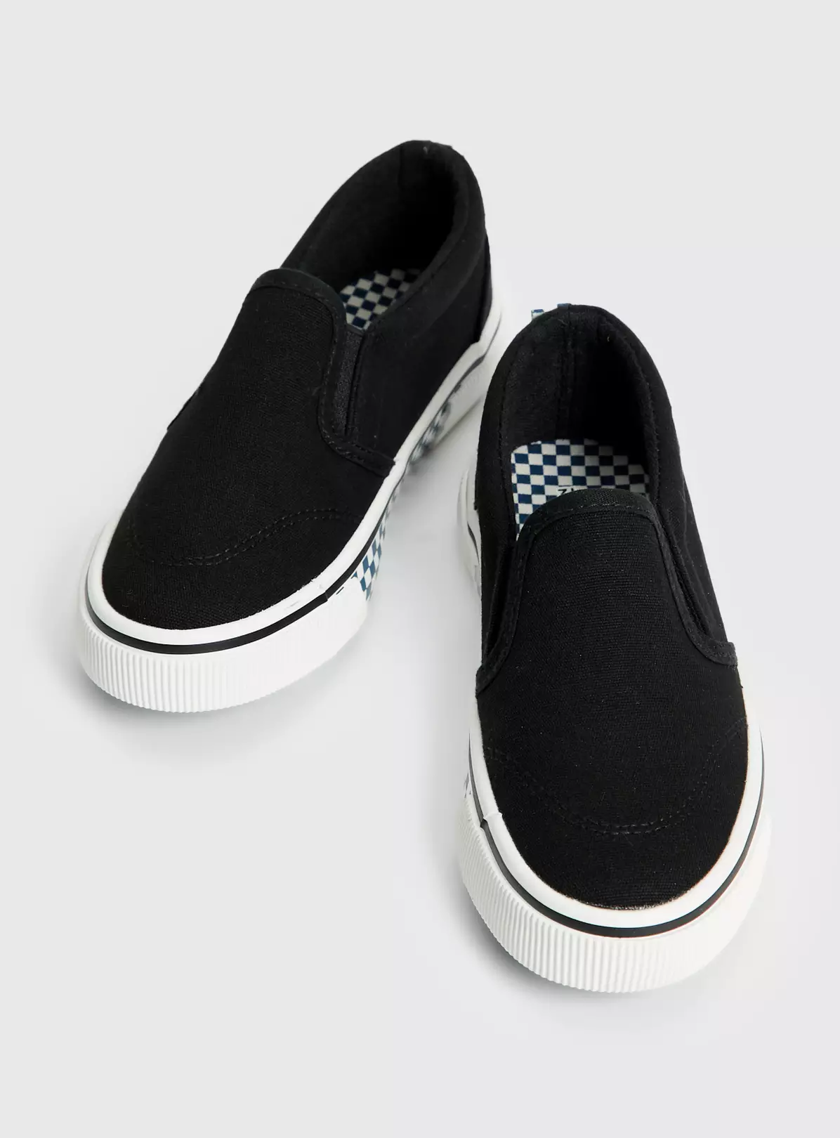 Black Checkerboard Canvas Skater Trainers 10 Infant 6 Black Checkerboard Canvas Skater Trainers 10 Infant - Image 4