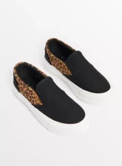 Leopard Print Skater Trainers 10 Infant -Hush Puppies Clothing Sale tuc143362121 Black R Z002A