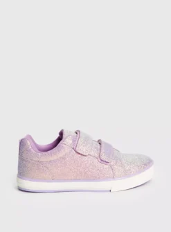 Purple Glitter Twin Strap Trainers 7 Infant