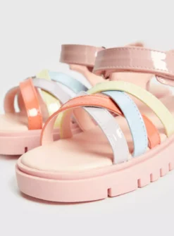 Pastel Cross Strap Sandals6 Infant