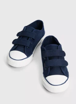 Navy Twin Strap Canvas Trainers 8 Infant -Hush Puppies Clothing Sale tuc143421523 Blue R Z002A
