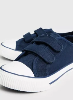 Navy Twin Strap Canvas Trainers 8 Infant -Hush Puppies Clothing Sale tuc143421523 Blue R Z003A