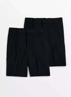 Navy Classic School Shorts 2 Pack 10 Years