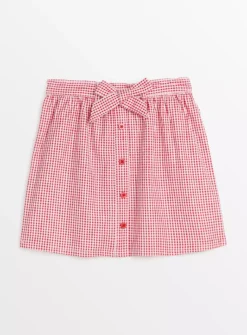 Red Gingham Skirt Easy Iron School Skirt12 Years