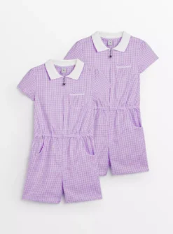 Lilac Gingham Play Suit 2 Pack 3 Years -Hush Puppies Clothing Sale tuc143435669 Lilac R Z001A
