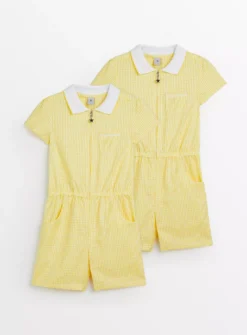 Yellow Gingham Play Suit 2 Pack 4 Years