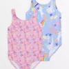 Pink Giraffe & Purple Unicorn Swimsuit 2 Pack9 Years -Hush Puppies Clothing Sale tuc143440505 Multi20Coloured R Z001A 7