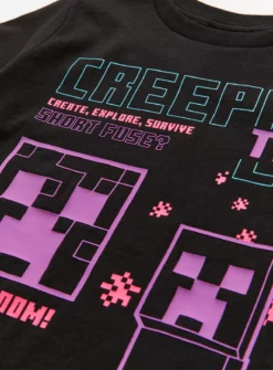 Minecraft Black Graphic T-Shirt 5 Years -Hush Puppies Clothing Sale tuc143445146 Black R Z002A