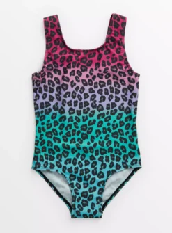 Rainbow Leopard Print Swimsuit 9 Years -Hush Puppies Clothing Sale tuc143445699 Multi20Coloured R Z001A 9