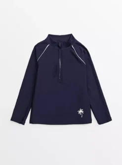 Navy Long Sleeve Zip Rash Vest9 Years