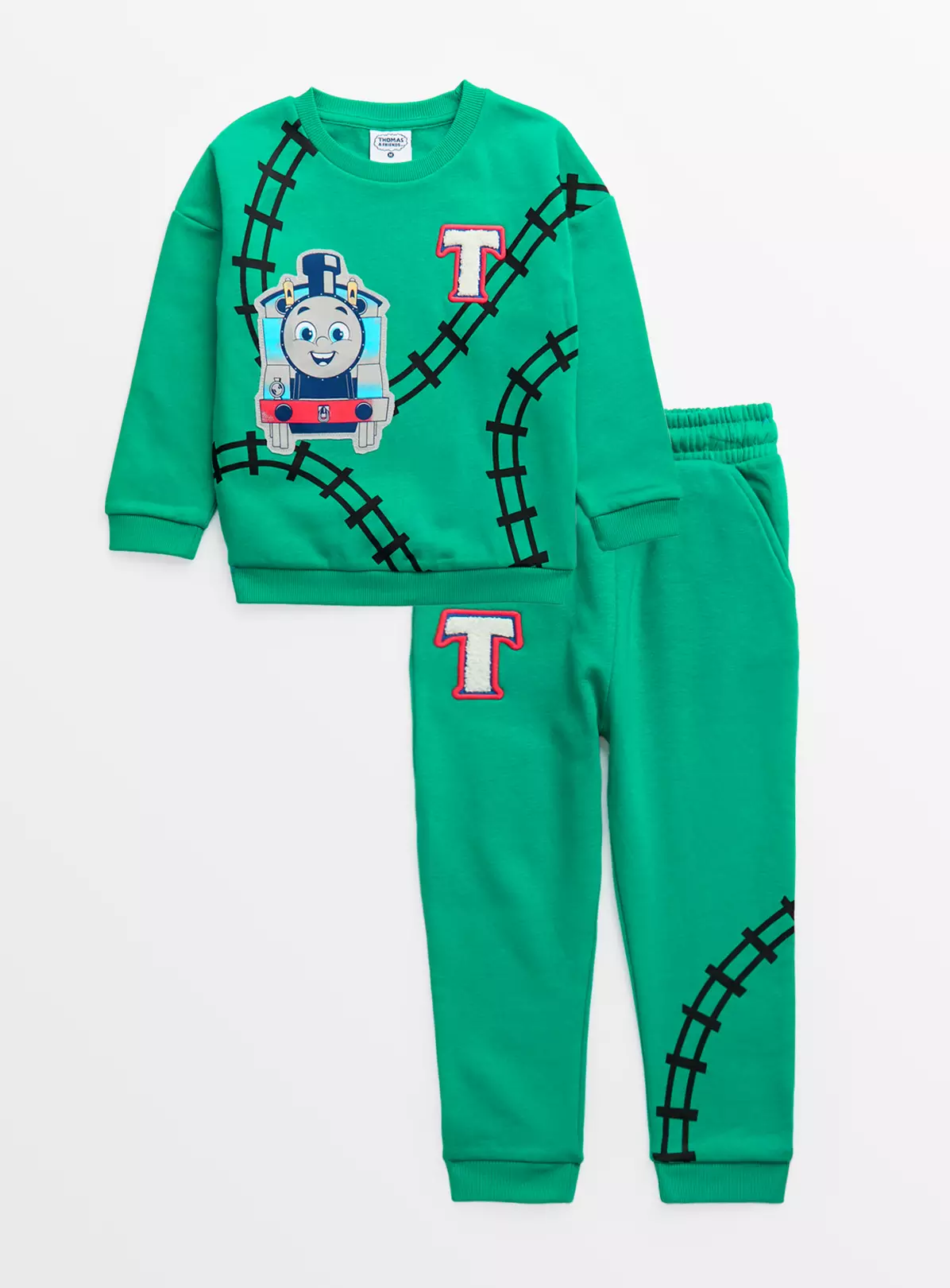 Thomas The Tank Engine Green Sweatshirt & Joggers Set 1-1.5 Years 4 Thomas The Tank Engine Green Sweatshirt & Joggers Set 1-1.5 Years - Image 2