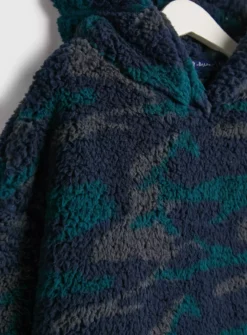 Navy Camo Fleece Hooded Blanket 3-4 Years