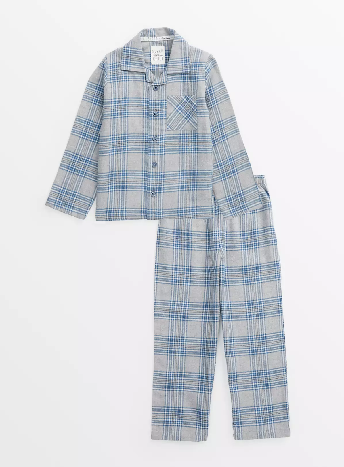 Kids' Mini Me Grey Check Traditional Pyjamas 1.5-2 Years 4 Kids' Mini Me Grey Check Traditional Pyjamas 1.5-2 Years - Image 2