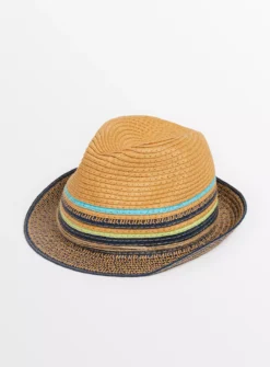 Stripe Straw Trilby Hat6-9 Years 5 Stripe Straw Trilby Hat6-9 Years -Hush Puppies Clothing Sale tuc143475863 Multi20Coloured R Z001A 1