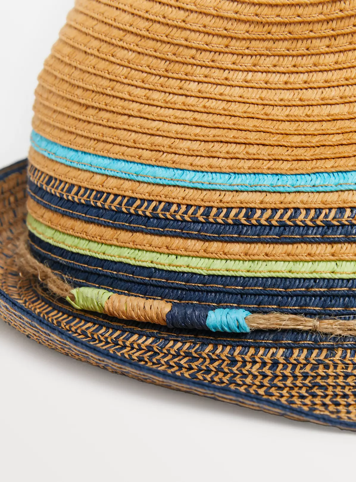 Stripe Straw Trilby Hat6-9 Years 3 Stripe Straw Trilby Hat6-9 Years