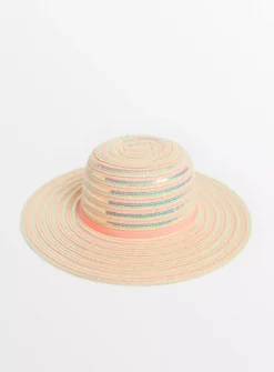 Coral Shimmer Floppy Sun Hat 1-2 Years
