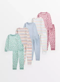 Daisy & Stripe Pyjamas 5 Pack1-1.5 Years -Hush Puppies Clothing Sale tuc143476735 Multi20Coloured R Z001A