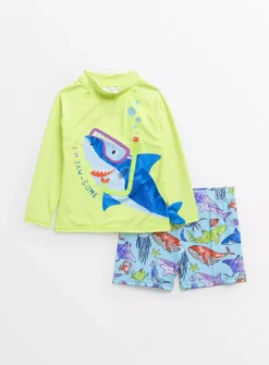 Snorkelling Shark Rash Vest & Swim Shorts 3 Years