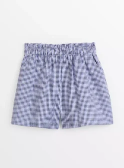 Navy Gingham School Shorts 12 Years