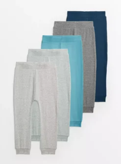 Plain Blues Leggings 5 Pack1.5-2 Years