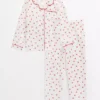 Kids' Mini Me Heart Print Traditional Pyjamas 1.5-2 Years -Hush Puppies Clothing Sale tuc143508928 White R Z001A