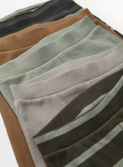 Stripe & Plain Green Leggings 5 Pack1.5-2 Years