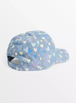 Blue Heart Print Cap 1-2 Years -Hush Puppies Clothing Sale tuc143512409 Blue R Z002A