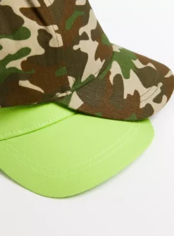 Khaki Camo & Green Caps 2 Pack 1-2 Years