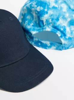 Blue Tie Dye & Plain Blue Caps 2 Pack 1-2 Years -Hush Puppies Clothing Sale tuc143513401 Blue R Z002A