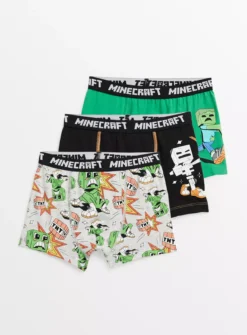 Minecraft Trunks 3 Pack 10-11 Years -Hush Puppies Clothing Sale tuc143518325 Multi20Coloured R Z001A