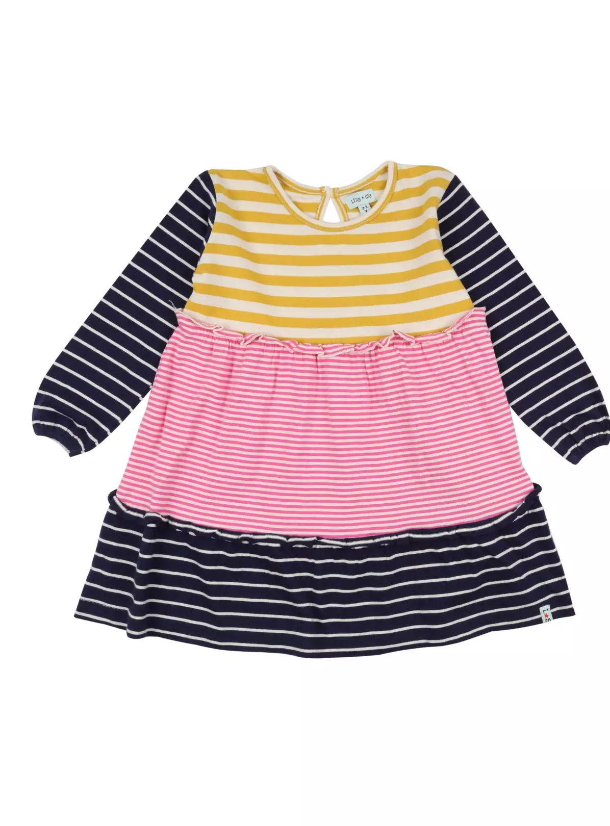 LILLY + SID GOTS Multi Stripe Tiered Dress 3-4 Years 6 LILLY + SID GOTS Multi Stripe Tiered Dress 3-4 Years - Image 4