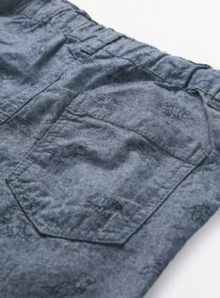Blue Chambray Coord Dinosaur Shorts 1.5-2 Years