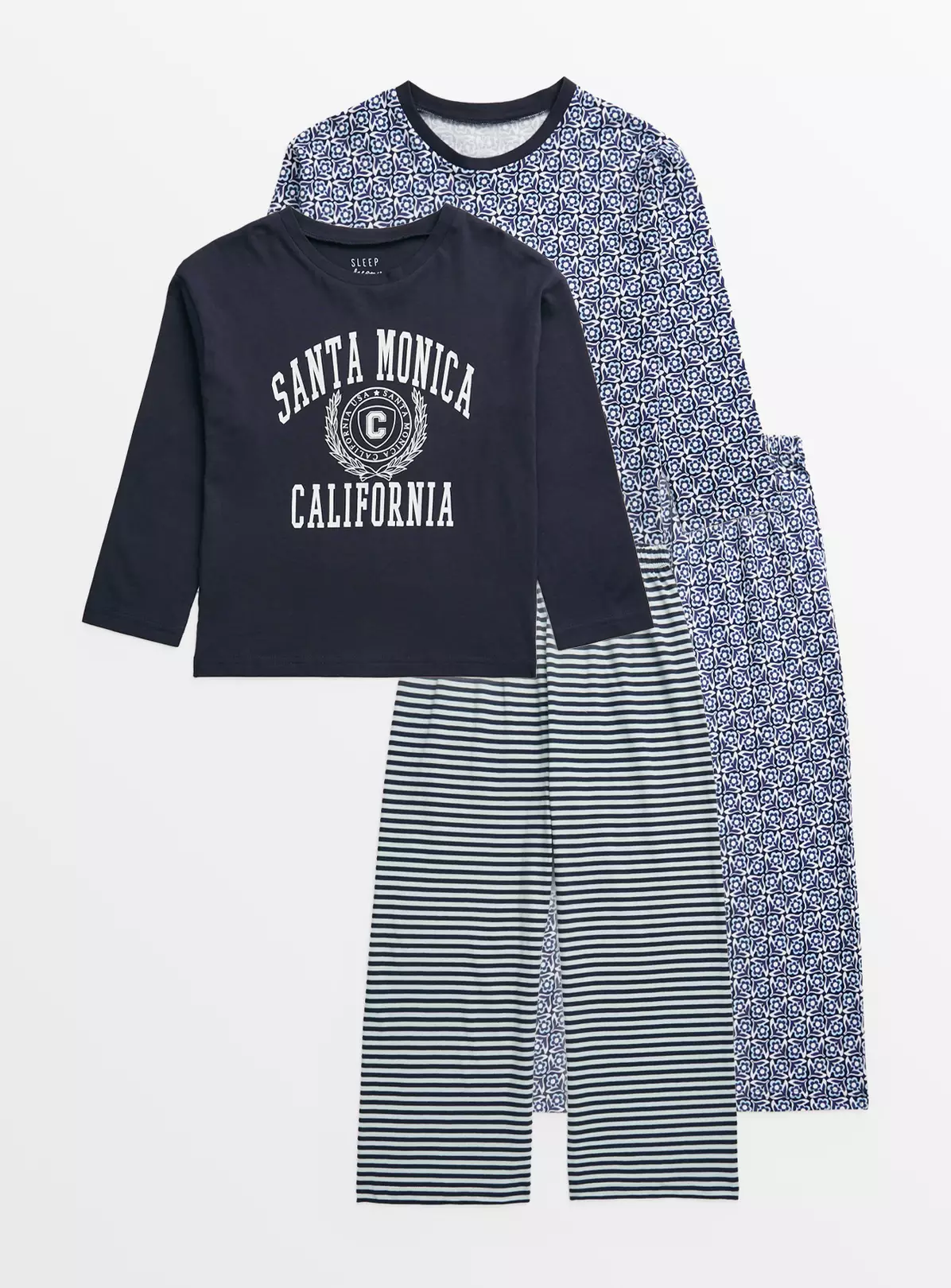 Navy Santa Monica Pyjama 2 Pack 6-7 Years 3 Navy Santa Monica Pyjama 2 Pack 6-7 Years
