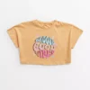 Orange Choose Good Vibes Cropped T-Shirt 7 Years -Hush Puppies Clothing Sale tuc143560398 Orange R Z001A